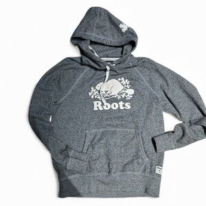 Roots Charcoal Hoodie with Logo S